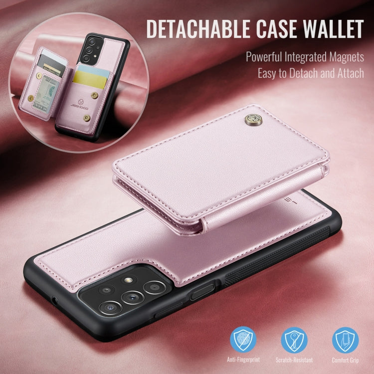 For Samsung Galaxy A23 JEEHOOD J05 Business Magnetic Style RFID Leather Phone Case(Pink) - Galaxy Phone Cases by JEEHOOD | Online Shopping UK | buy2fix