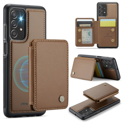 For Samsung Galaxy A23 JEEHOOD J05 Business Magnetic Style RFID Leather Phone Case(Brown) - Galaxy Phone Cases by JEEHOOD | Online Shopping UK | buy2fix