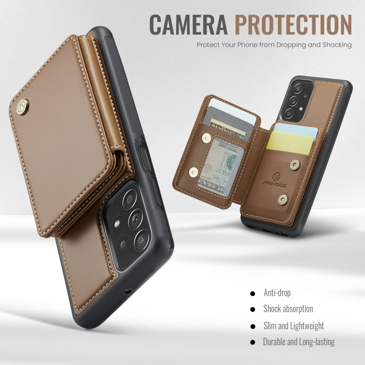 For Samsung Galaxy A23 JEEHOOD J05 Business Magnetic Style RFID Leather Phone Case(Brown) - Galaxy Phone Cases by JEEHOOD | Online Shopping UK | buy2fix
