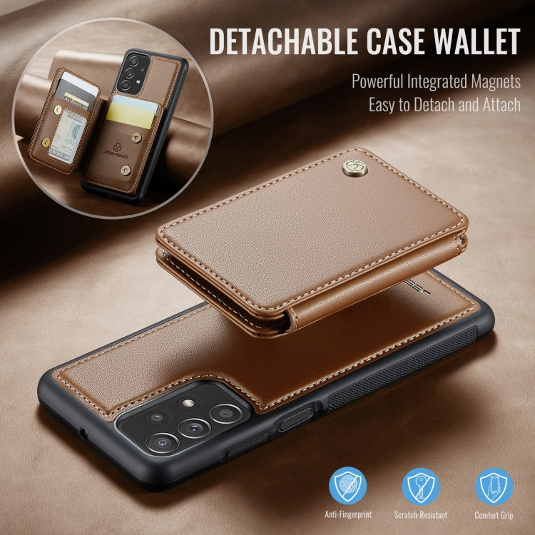 For Samsung Galaxy A23 JEEHOOD J05 Business Magnetic Style RFID Leather Phone Case(Brown) - Galaxy Phone Cases by JEEHOOD | Online Shopping UK | buy2fix