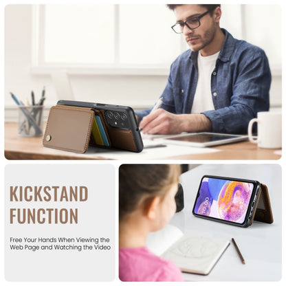 For Samsung Galaxy A23 JEEHOOD J05 Business Magnetic Style RFID Leather Phone Case(Brown) - Galaxy Phone Cases by JEEHOOD | Online Shopping UK | buy2fix