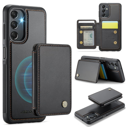 For Samsung Galaxy A24 4G JEEHOOD J05 Business Magnetic Style RFID Leather Phone Case(Black) - Galaxy Phone Cases by JEEHOOD | Online Shopping UK | buy2fix