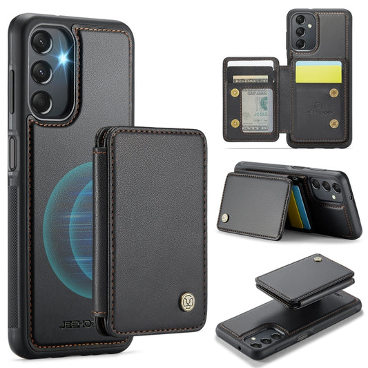 For Samsung Galaxy A24 4G JEEHOOD J05 Business Magnetic Style RFID Leather Phone Case(Black) - Galaxy Phone Cases by JEEHOOD | Online Shopping UK | buy2fix