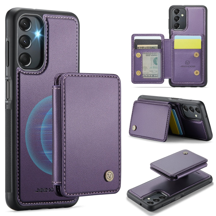 For Samsung Galaxy A24 4G JEEHOOD J05 Business Magnetic Style RFID Leather Phone Case(Purple) - Galaxy Phone Cases by JEEHOOD | Online Shopping UK | buy2fix