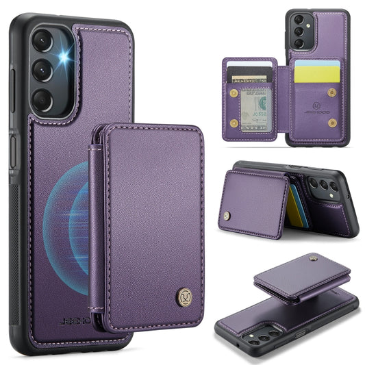 For Samsung Galaxy A24 4G JEEHOOD J05 Business Magnetic Style RFID Leather Phone Case(Purple) - Galaxy Phone Cases by JEEHOOD | Online Shopping UK | buy2fix