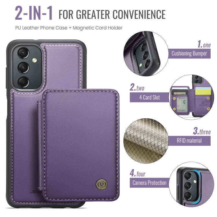 For Samsung Galaxy A24 4G JEEHOOD J05 Business Magnetic Style RFID Leather Phone Case(Purple) - Galaxy Phone Cases by JEEHOOD | Online Shopping UK | buy2fix