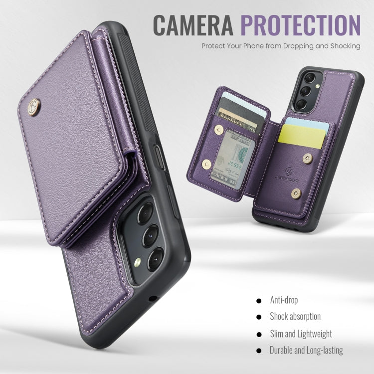 For Samsung Galaxy A24 4G JEEHOOD J05 Business Magnetic Style RFID Leather Phone Case(Purple) - Galaxy Phone Cases by JEEHOOD | Online Shopping UK | buy2fix