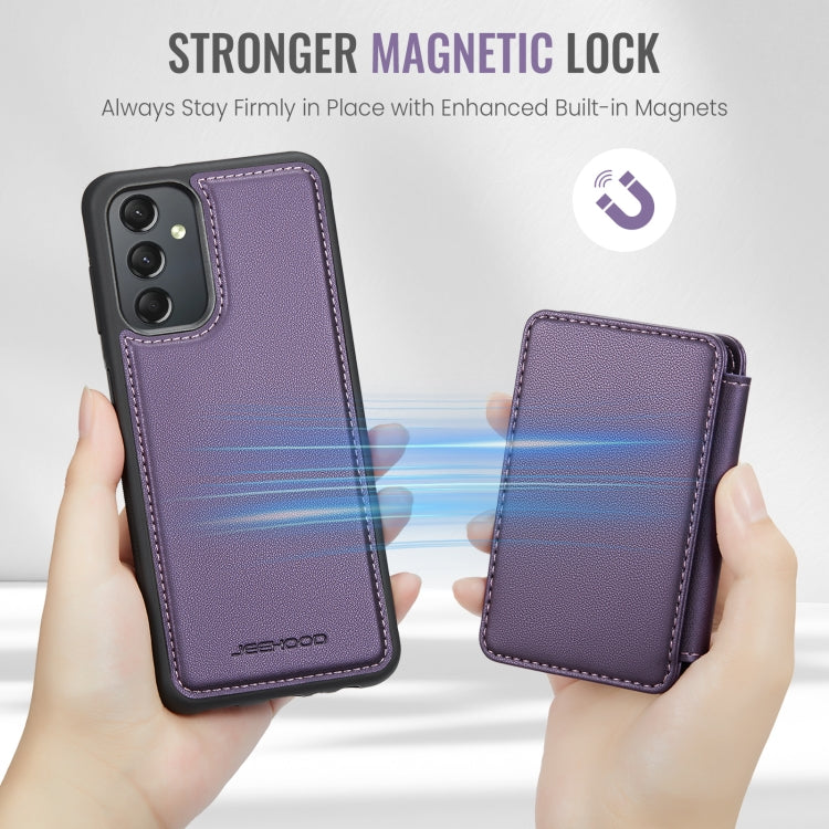 For Samsung Galaxy A24 4G JEEHOOD J05 Business Magnetic Style RFID Leather Phone Case(Purple) - Galaxy Phone Cases by JEEHOOD | Online Shopping UK | buy2fix