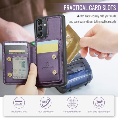 For Samsung Galaxy A24 4G JEEHOOD J05 Business Magnetic Style RFID Leather Phone Case(Purple) - Galaxy Phone Cases by JEEHOOD | Online Shopping UK | buy2fix