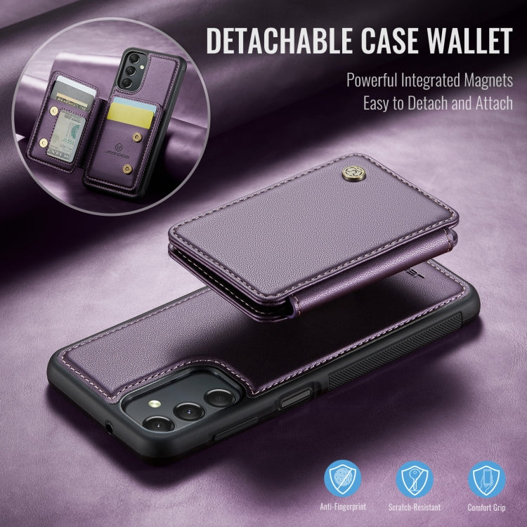 For Samsung Galaxy A24 4G JEEHOOD J05 Business Magnetic Style RFID Leather Phone Case(Purple) - Galaxy Phone Cases by JEEHOOD | Online Shopping UK | buy2fix