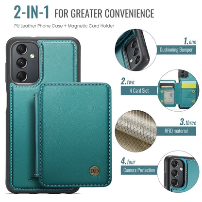 For Samsung Galaxy A24 4G JEEHOOD J05 Business Magnetic Style RFID Leather Phone Case(Blue Green) - Galaxy Phone Cases by JEEHOOD | Online Shopping UK | buy2fix
