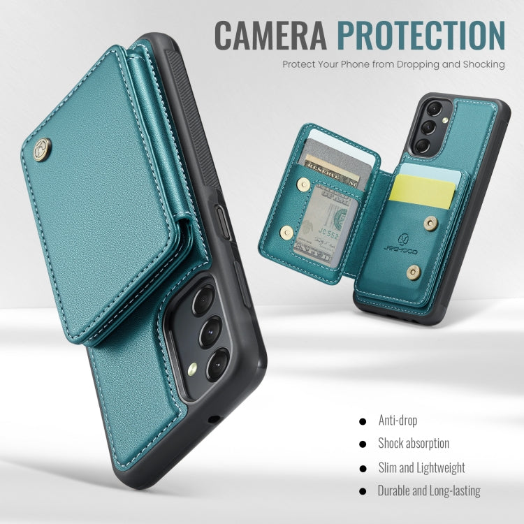 For Samsung Galaxy A24 4G JEEHOOD J05 Business Magnetic Style RFID Leather Phone Case(Blue Green) - Galaxy Phone Cases by JEEHOOD | Online Shopping UK | buy2fix
