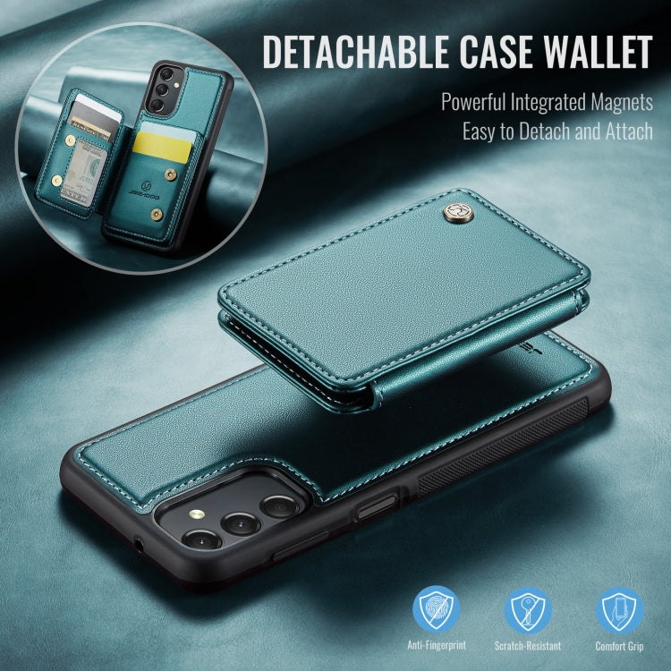 For Samsung Galaxy A24 4G JEEHOOD J05 Business Magnetic Style RFID Leather Phone Case(Blue Green) - Galaxy Phone Cases by JEEHOOD | Online Shopping UK | buy2fix