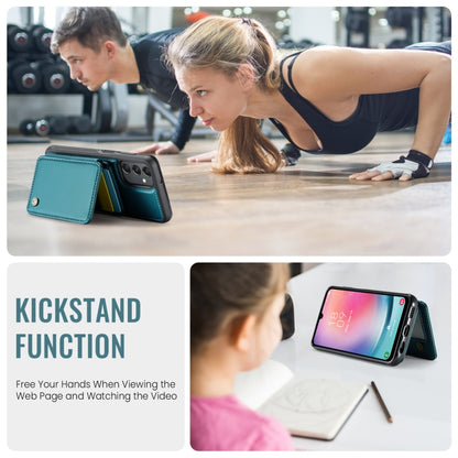 For Samsung Galaxy A24 4G JEEHOOD J05 Business Magnetic Style RFID Leather Phone Case(Blue Green) - Galaxy Phone Cases by JEEHOOD | Online Shopping UK | buy2fix