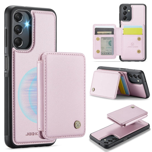 For Samsung Galaxy A24 4G JEEHOOD J05 Business Magnetic Style RFID Leather Phone Case(Pink) - Galaxy Phone Cases by JEEHOOD | Online Shopping UK | buy2fix