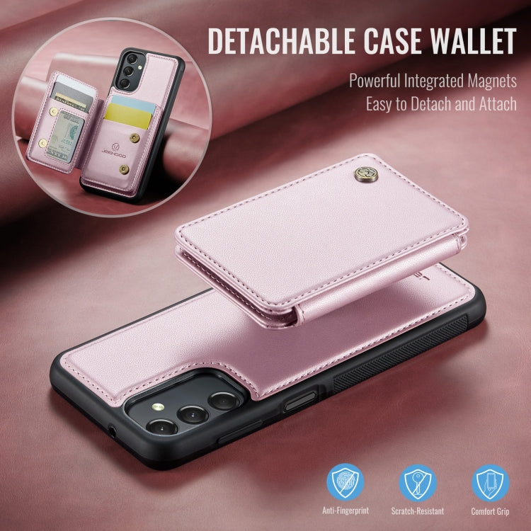 For Samsung Galaxy A24 4G JEEHOOD J05 Business Magnetic Style RFID Leather Phone Case(Pink) - Galaxy Phone Cases by JEEHOOD | Online Shopping UK | buy2fix