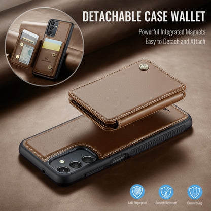 For Samsung Galaxy A24 4G JEEHOOD J05 Business Magnetic Style RFID Leather Phone Case(Brown) - Galaxy Phone Cases by JEEHOOD | Online Shopping UK | buy2fix