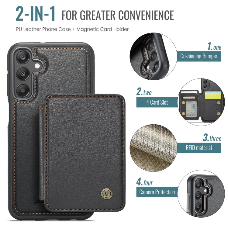 For Samsung Galaxy A25 JEEHOOD J05 Business Magnetic Style RFID Leather Phone Case(Black) - Galaxy Phone Cases by JEEHOOD | Online Shopping UK | buy2fix