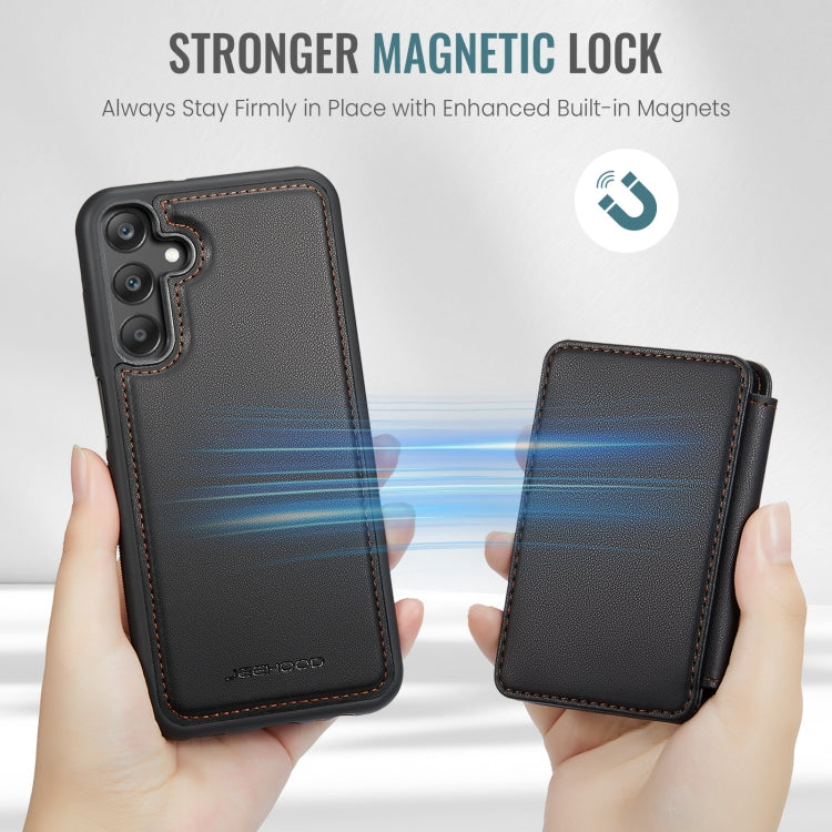 For Samsung Galaxy A25 JEEHOOD J05 Business Magnetic Style RFID Leather Phone Case(Black) - Galaxy Phone Cases by JEEHOOD | Online Shopping UK | buy2fix