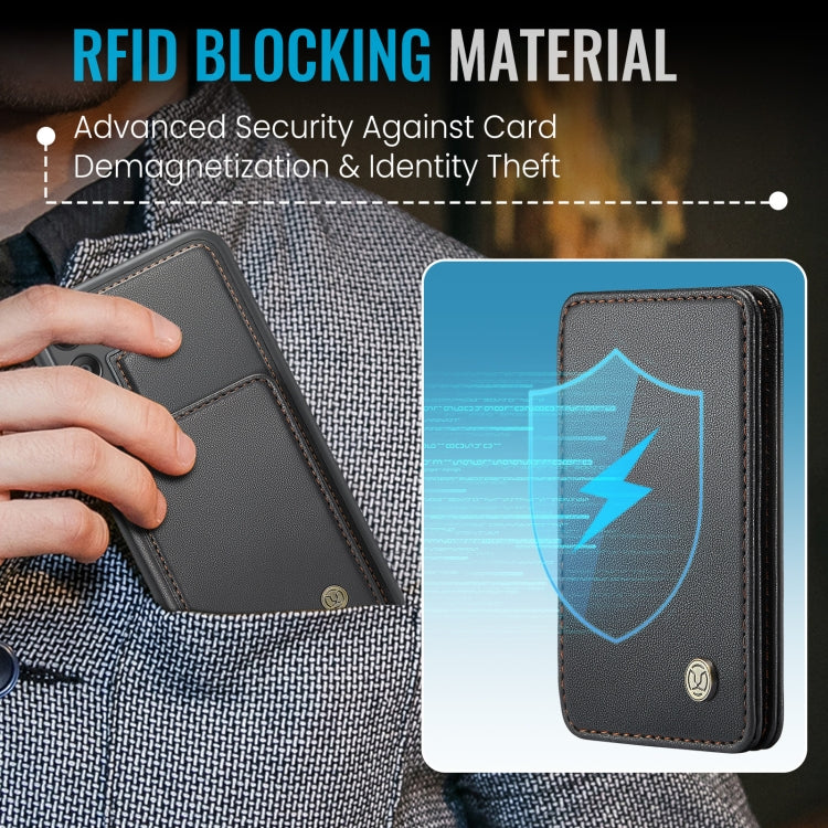 For Samsung Galaxy A25 JEEHOOD J05 Business Magnetic Style RFID Leather Phone Case(Black) - Galaxy Phone Cases by JEEHOOD | Online Shopping UK | buy2fix