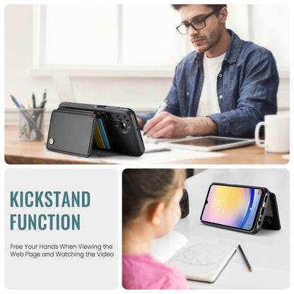 For Samsung Galaxy A25 JEEHOOD J05 Business Magnetic Style RFID Leather Phone Case(Black) - Galaxy Phone Cases by JEEHOOD | Online Shopping UK | buy2fix