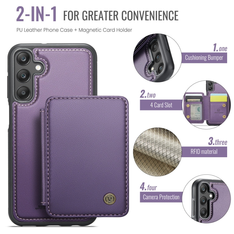 For Samsung Galaxy A25 JEEHOOD J05 Business Magnetic Style RFID Leather Phone Case(Purple) - Galaxy Phone Cases by JEEHOOD | Online Shopping UK | buy2fix