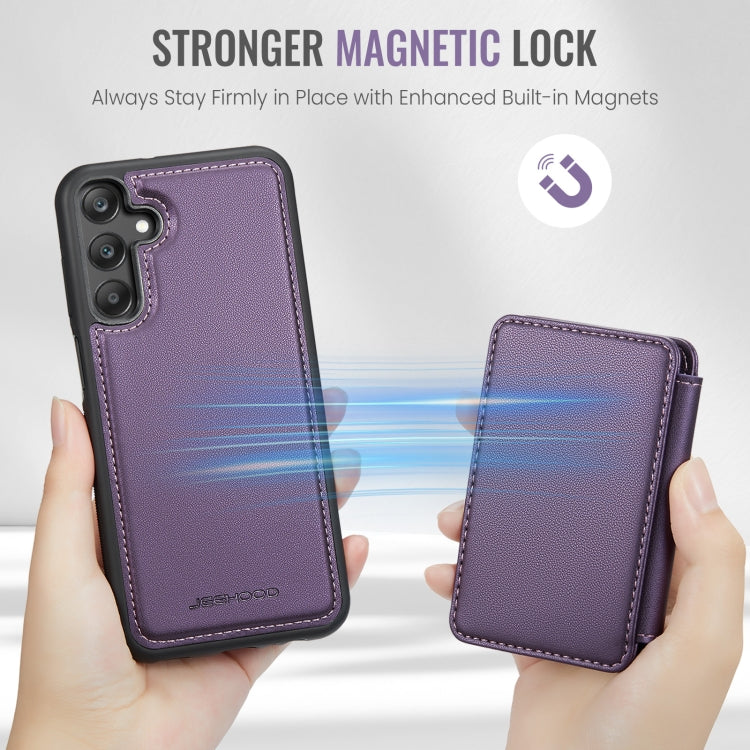 For Samsung Galaxy A25 JEEHOOD J05 Business Magnetic Style RFID Leather Phone Case(Purple) - Galaxy Phone Cases by JEEHOOD | Online Shopping UK | buy2fix