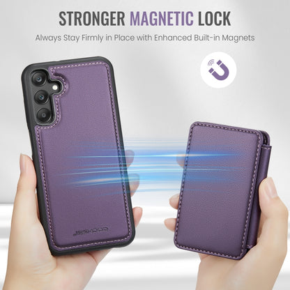 For Samsung Galaxy A25 JEEHOOD J05 Business Magnetic Style RFID Leather Phone Case(Purple) - Galaxy Phone Cases by JEEHOOD | Online Shopping UK | buy2fix