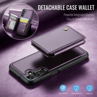 For Samsung Galaxy A25 JEEHOOD J05 Business Magnetic Style RFID Leather Phone Case(Purple) - Galaxy Phone Cases by JEEHOOD | Online Shopping UK | buy2fix