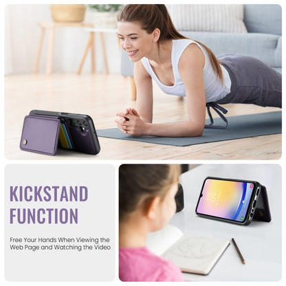 For Samsung Galaxy A25 JEEHOOD J05 Business Magnetic Style RFID Leather Phone Case(Purple) - Galaxy Phone Cases by JEEHOOD | Online Shopping UK | buy2fix