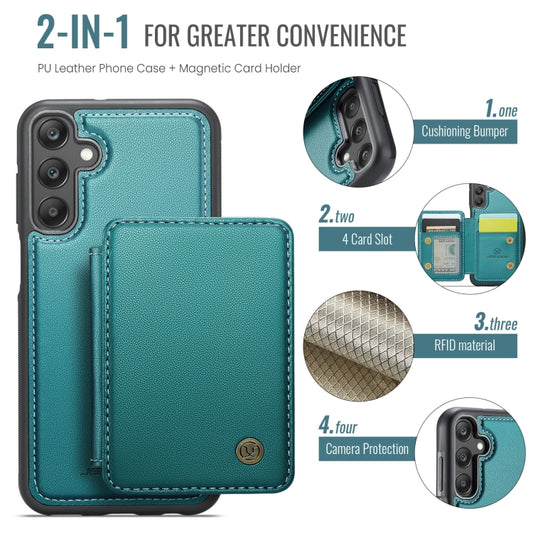 For Samsung Galaxy A25 JEEHOOD J05 Business Magnetic Style RFID Leather Phone Case(Blue Green) - Galaxy Phone Cases by JEEHOOD | Online Shopping UK | buy2fix