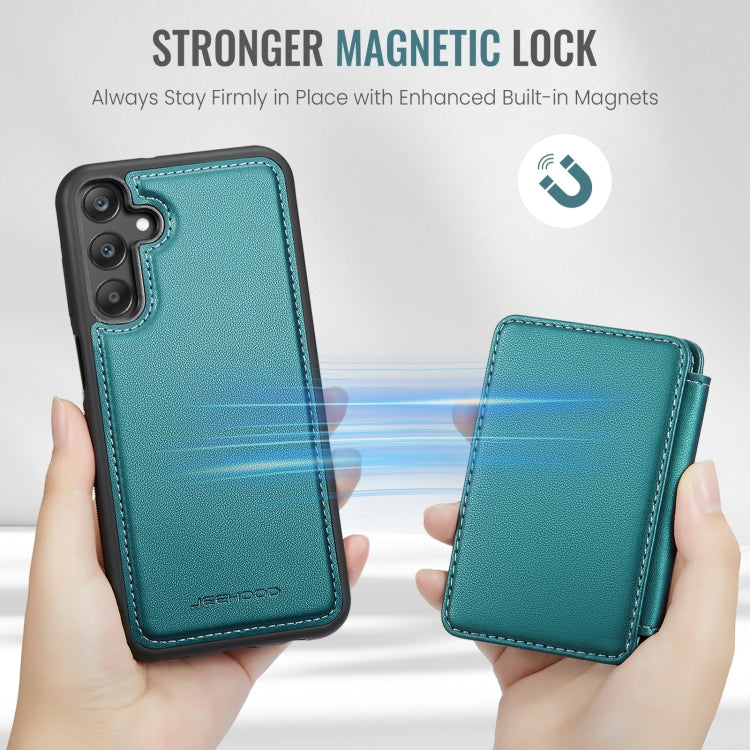 For Samsung Galaxy A25 JEEHOOD J05 Business Magnetic Style RFID Leather Phone Case(Blue Green) - Galaxy Phone Cases by JEEHOOD | Online Shopping UK | buy2fix