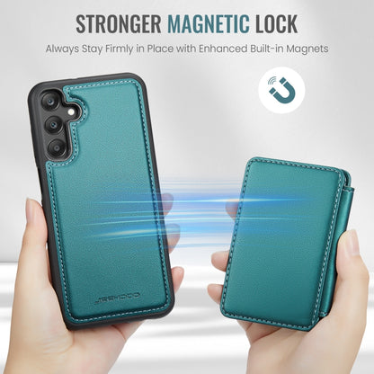 For Samsung Galaxy A25 JEEHOOD J05 Business Magnetic Style RFID Leather Phone Case(Blue Green) - Galaxy Phone Cases by JEEHOOD | Online Shopping UK | buy2fix