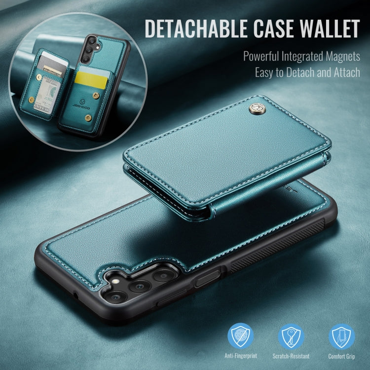For Samsung Galaxy A25 JEEHOOD J05 Business Magnetic Style RFID Leather Phone Case(Blue Green) - Galaxy Phone Cases by JEEHOOD | Online Shopping UK | buy2fix