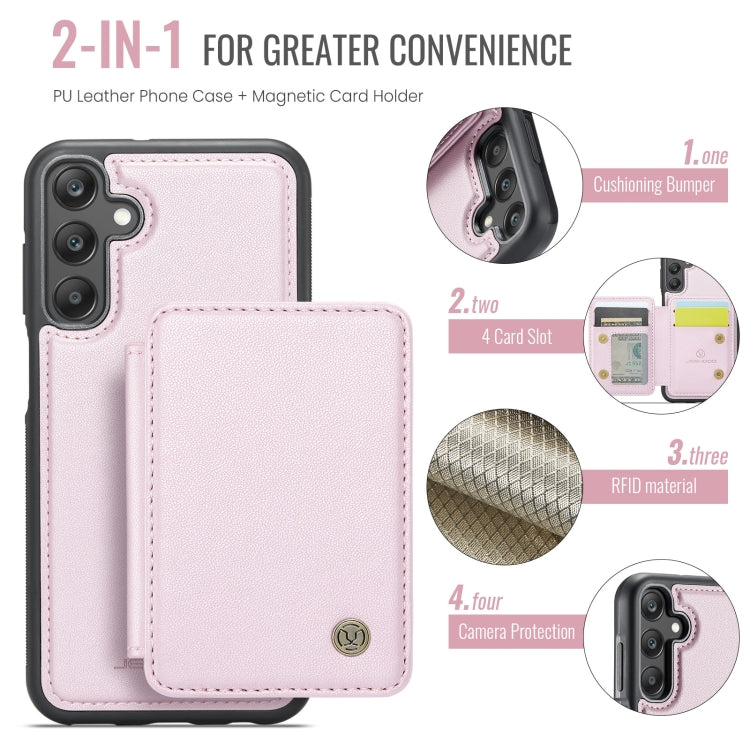 For Samsung Galaxy A25 JEEHOOD J05 Business Magnetic Style RFID Leather Phone Case(Pink) - Galaxy Phone Cases by JEEHOOD | Online Shopping UK | buy2fix