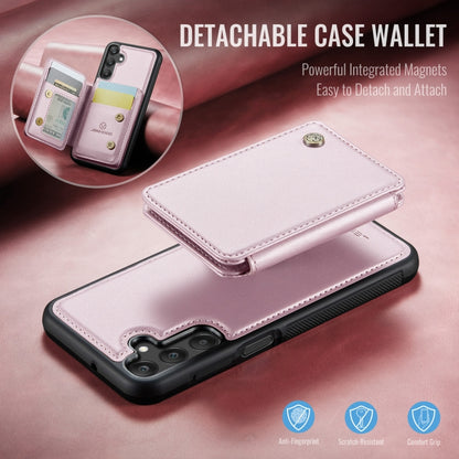 For Samsung Galaxy A25 JEEHOOD J05 Business Magnetic Style RFID Leather Phone Case(Pink) - Galaxy Phone Cases by JEEHOOD | Online Shopping UK | buy2fix