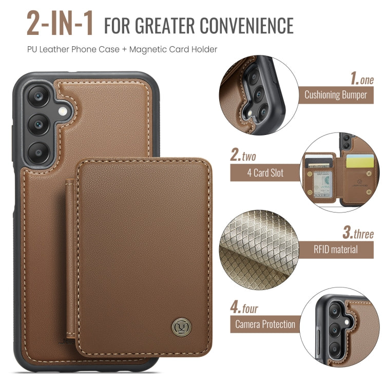 For Samsung Galaxy A25 JEEHOOD J05 Business Magnetic Style RFID Leather Phone Case(Brown) - Galaxy Phone Cases by JEEHOOD | Online Shopping UK | buy2fix