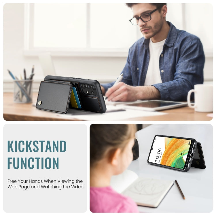 For Samsung Galaxy A33 5G JEEHOOD J05 Business Magnetic Style RFID Leather Phone Case(Black) - Galaxy Phone Cases by JEEHOOD | Online Shopping UK | buy2fix