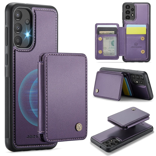 For Samsung Galaxy A33 5G JEEHOOD J05 Business Magnetic Style RFID Leather Phone Case(Purple) - Galaxy Phone Cases by JEEHOOD | Online Shopping UK | buy2fix