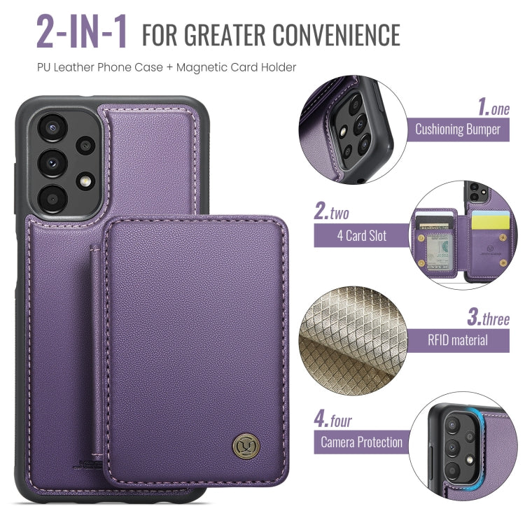 For Samsung Galaxy A33 5G JEEHOOD J05 Business Magnetic Style RFID Leather Phone Case(Purple) - Galaxy Phone Cases by JEEHOOD | Online Shopping UK | buy2fix