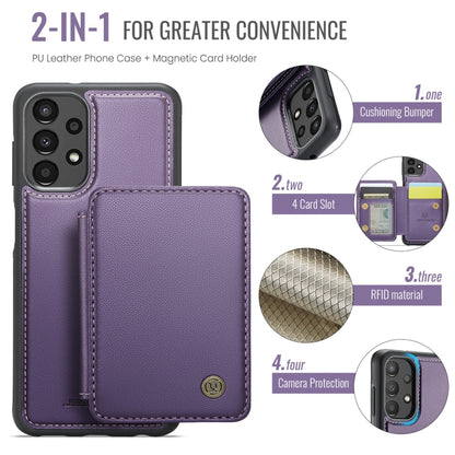For Samsung Galaxy A33 5G JEEHOOD J05 Business Magnetic Style RFID Leather Phone Case(Purple) - Galaxy Phone Cases by JEEHOOD | Online Shopping UK | buy2fix