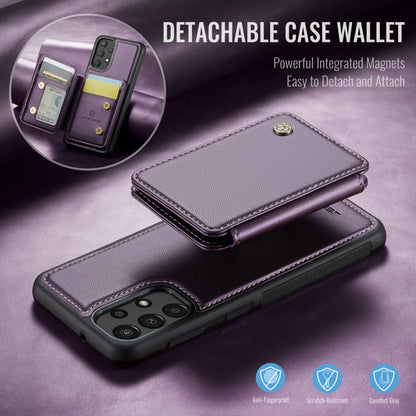 For Samsung Galaxy A33 5G JEEHOOD J05 Business Magnetic Style RFID Leather Phone Case(Purple) - Galaxy Phone Cases by JEEHOOD | Online Shopping UK | buy2fix
