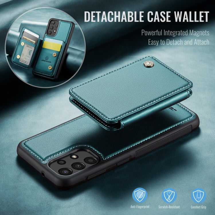 For Samsung Galaxy A33 5G JEEHOOD J05 Business Magnetic Style RFID Leather Phone Case(Blue Green) - Galaxy Phone Cases by JEEHOOD | Online Shopping UK | buy2fix
