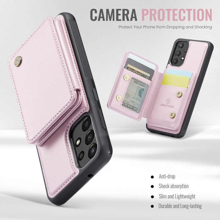 For Samsung Galaxy A33 5G JEEHOOD J05 Business Magnetic Style RFID Leather Phone Case(Pink) - Galaxy Phone Cases by JEEHOOD | Online Shopping UK | buy2fix
