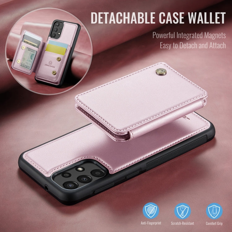 For Samsung Galaxy A33 5G JEEHOOD J05 Business Magnetic Style RFID Leather Phone Case(Pink) - Galaxy Phone Cases by JEEHOOD | Online Shopping UK | buy2fix