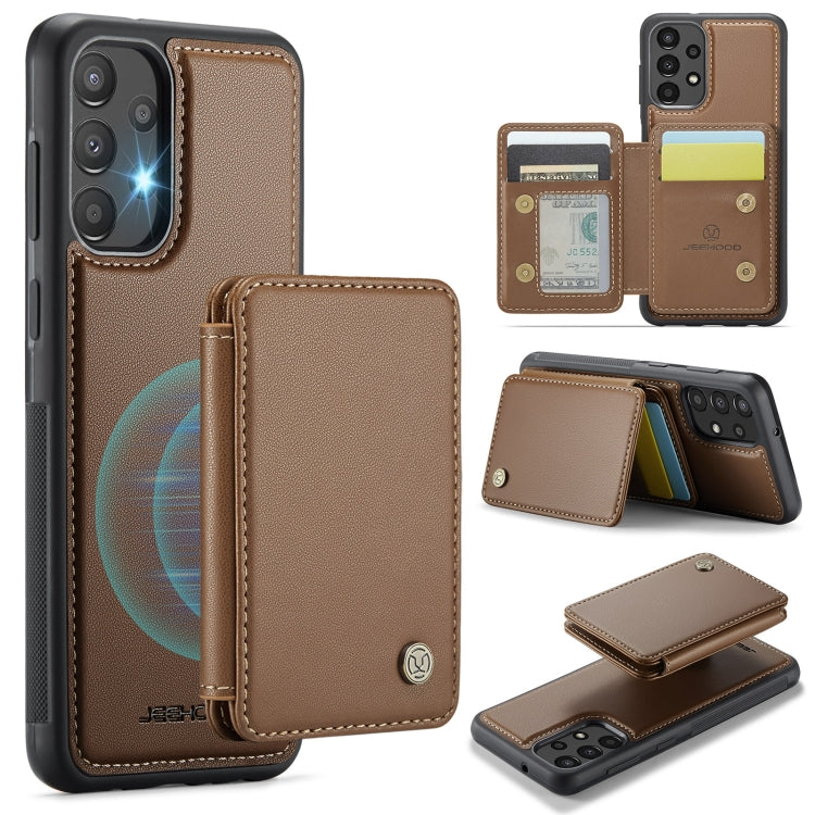 For Samsung Galaxy A33 5G JEEHOOD J05 Business Magnetic Style RFID Leather Phone Case(Brown) - Galaxy Phone Cases by JEEHOOD | Online Shopping UK | buy2fix