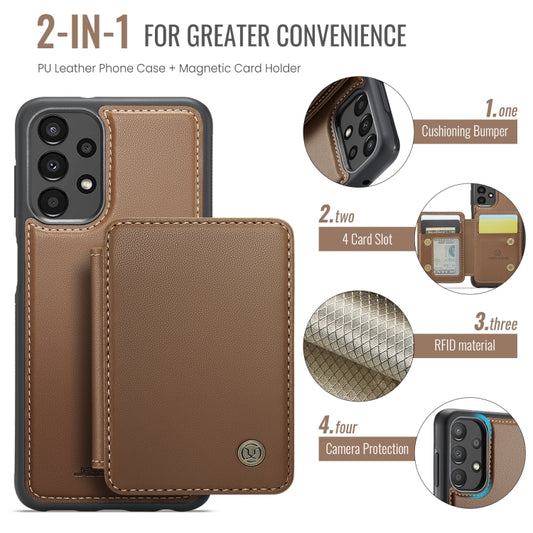 For Samsung Galaxy A33 5G JEEHOOD J05 Business Magnetic Style RFID Leather Phone Case(Brown) - Galaxy Phone Cases by JEEHOOD | Online Shopping UK | buy2fix
