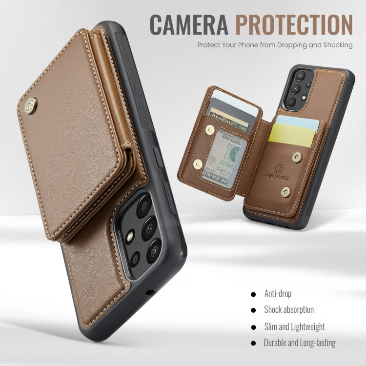 For Samsung Galaxy A33 5G JEEHOOD J05 Business Magnetic Style RFID Leather Phone Case(Brown) - Galaxy Phone Cases by JEEHOOD | Online Shopping UK | buy2fix