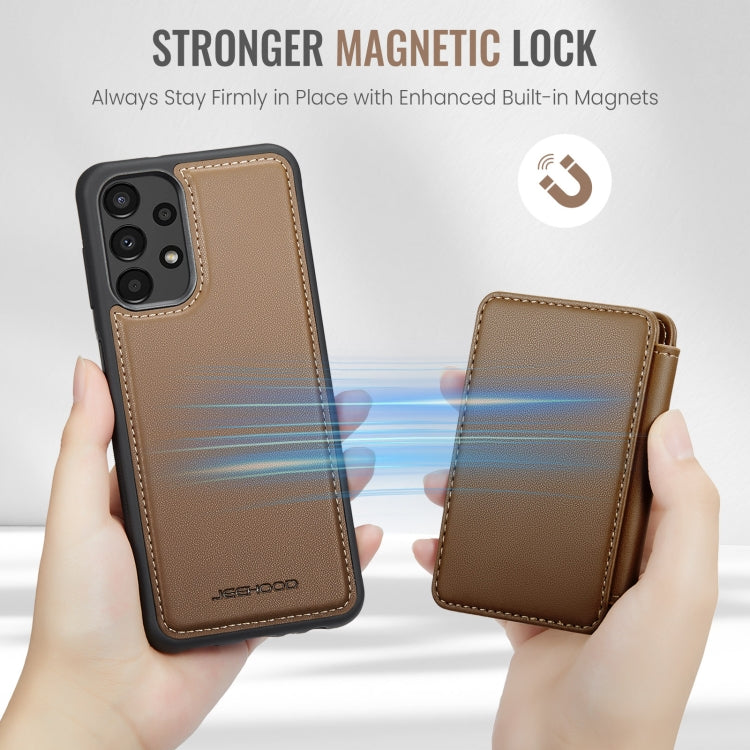 For Samsung Galaxy A33 5G JEEHOOD J05 Business Magnetic Style RFID Leather Phone Case(Brown) - Galaxy Phone Cases by JEEHOOD | Online Shopping UK | buy2fix