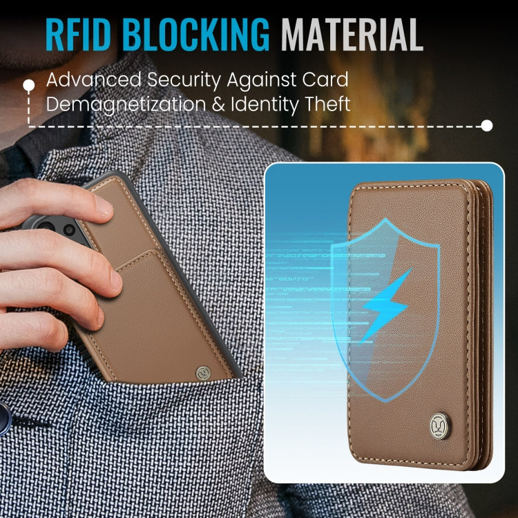 For Samsung Galaxy A33 5G JEEHOOD J05 Business Magnetic Style RFID Leather Phone Case(Brown) - Galaxy Phone Cases by JEEHOOD | Online Shopping UK | buy2fix